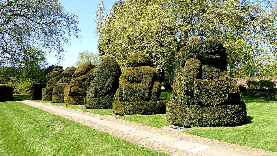 The Queen’s Beasts topiary at Hall Place and Gardens in Bexley